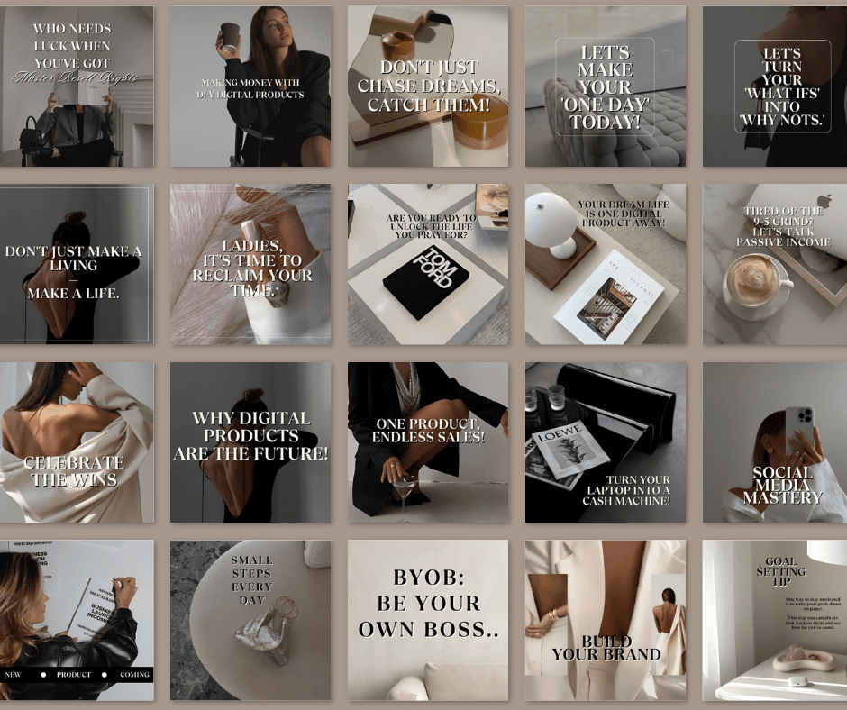 Beyond The Hustle 100 Luxe Aesthetic Posts & Stories with MRR