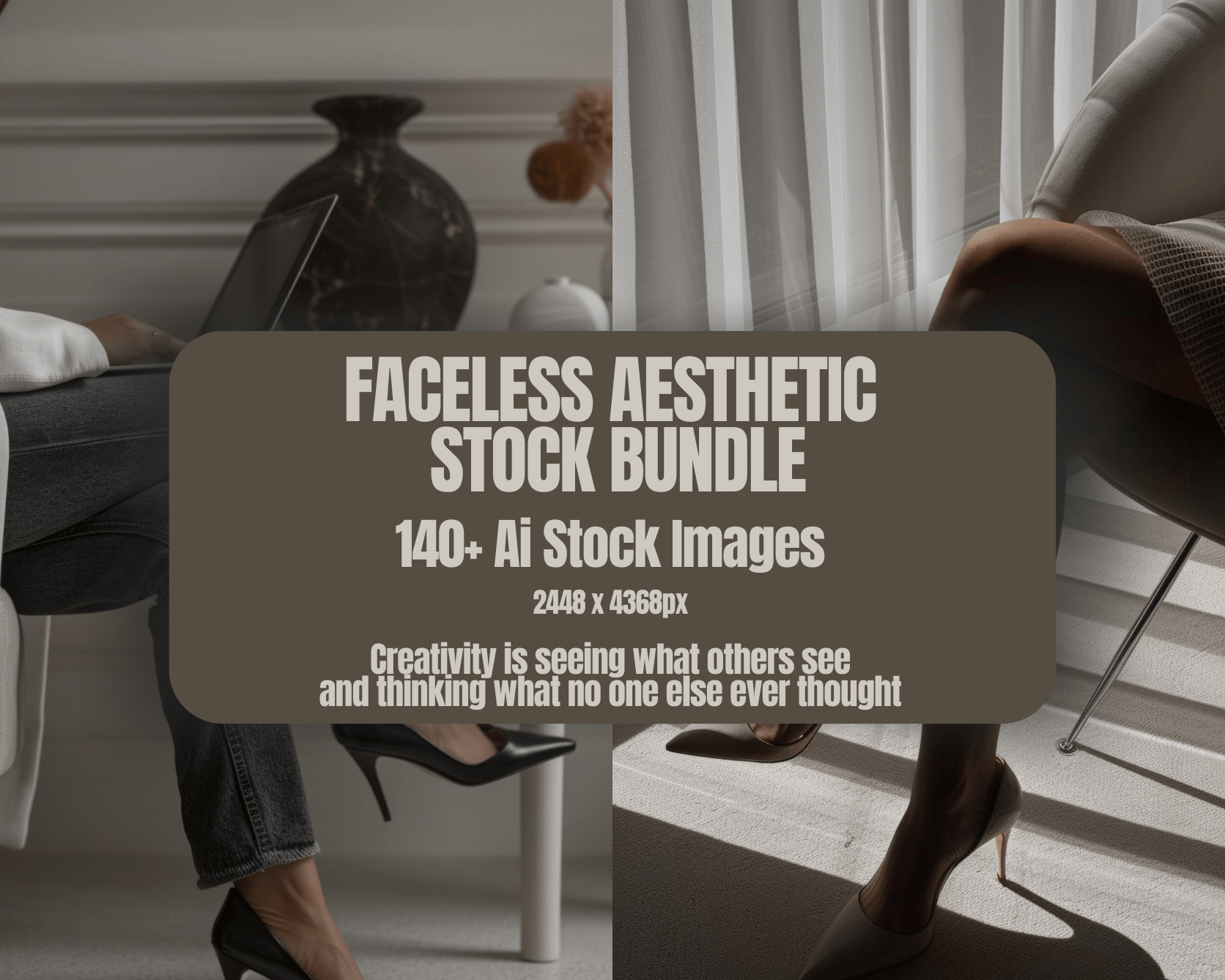 Beyond The Hustle 140 Faceless AI Marketing Stock Images Bundle