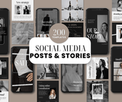 Beyond The Hustle 200 Noir Luxe Social Media Templates: Posts & Stories