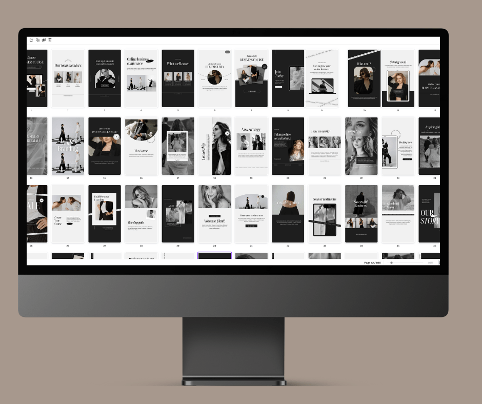 Beyond The Hustle 200 Noir Luxe Social Media Templates: Posts & Stories