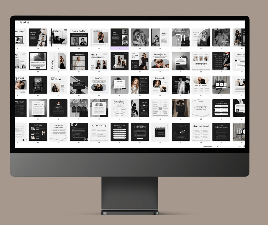 Beyond The Hustle 200 Noir Luxe Social Media Templates: Posts & Stories