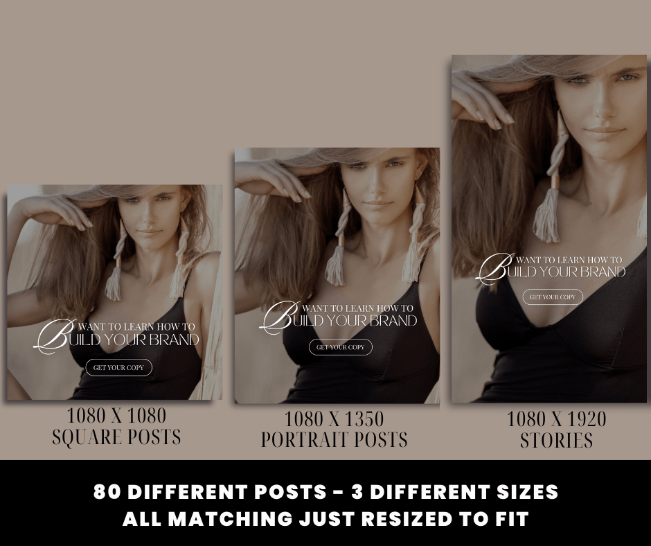 Beyond The Hustle 240 Millie Bold & Luxe Social Media Templates: Posts & Stories