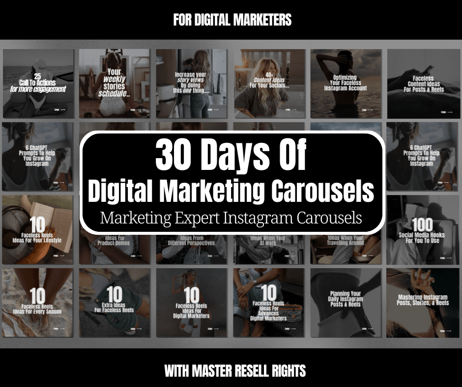 Beyond The Hustle 30 Days of Digital Marketing Carousels