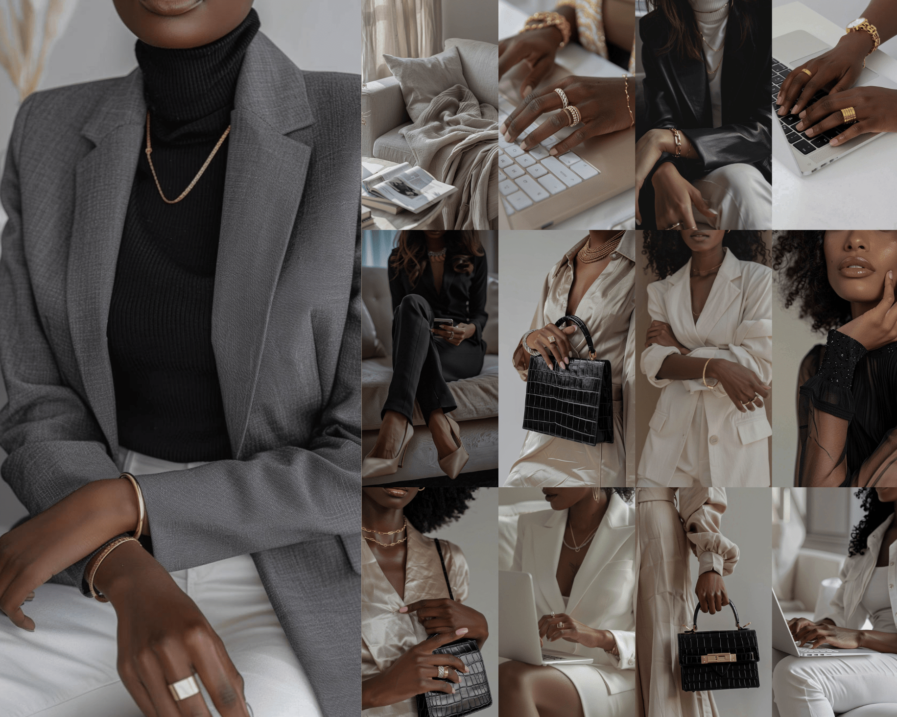 Beyond The Hustle 70 Luxury Melanin Faceless AI Stock Photos